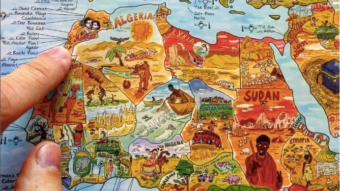 Awesome Maps e la Transafricana
dettaglio mappa dell'Africa con i disegni